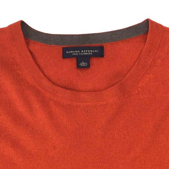 Banana Republic Silk Cashmere Sweater Men's Large Crewneck Pullover Long Sleeve - Picture 7 of 8